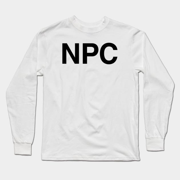 NPC (Black) Long Sleeve T-Shirt by Miskatonic Designs